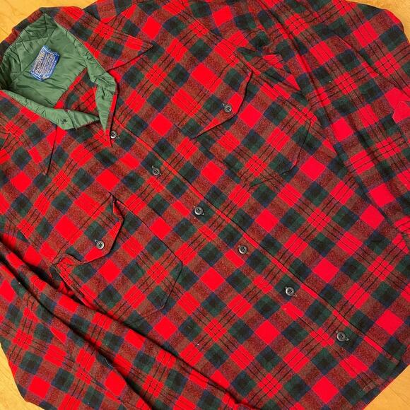 Vintage Pendleton USA Made 100% Wool Multicolor Size 16 Pattern VTG Shirt - Picture 4 of 9